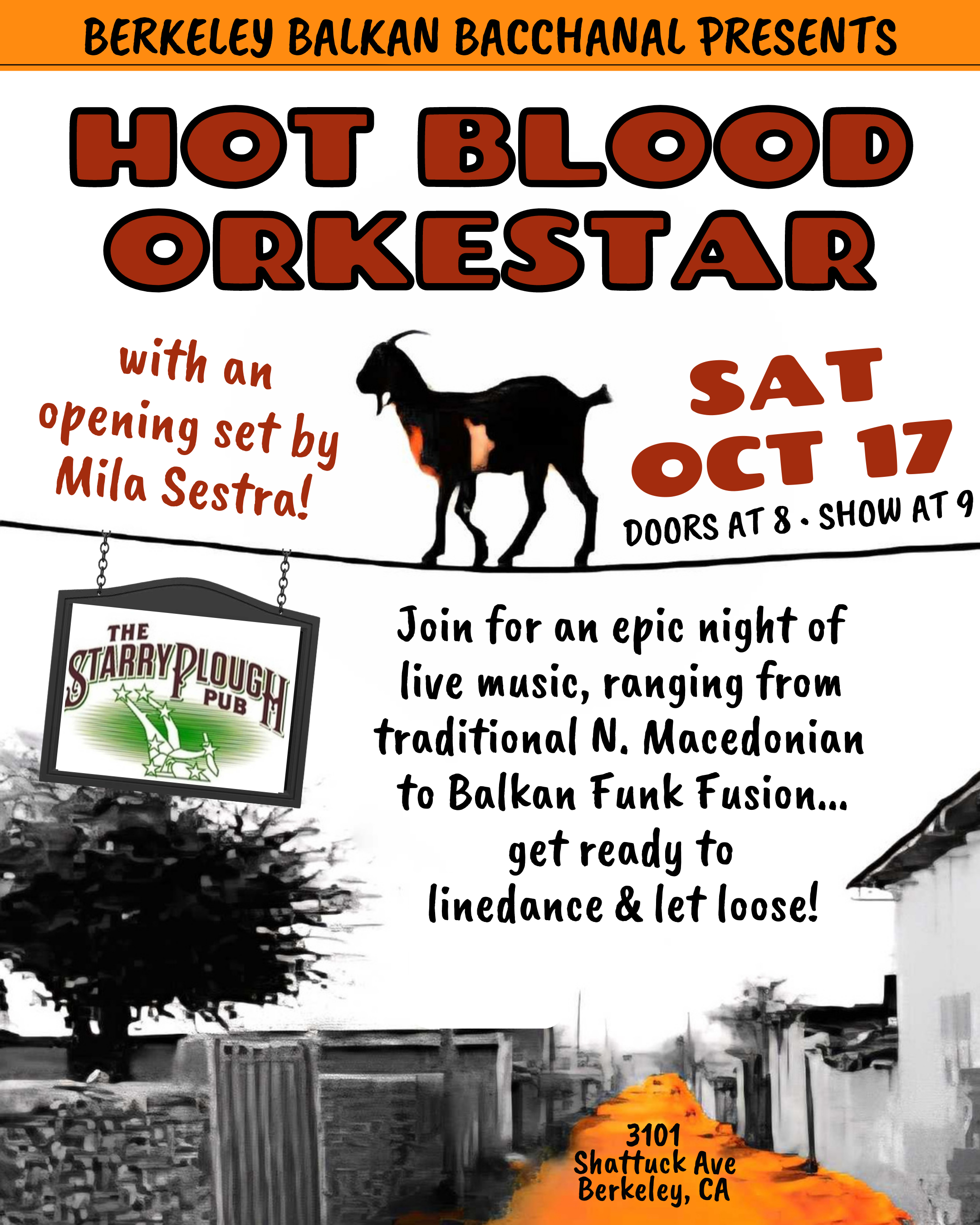 Hot Blood Orkestar and Mila Sestra — October 17 Berkeley Balkan Bacchanal
